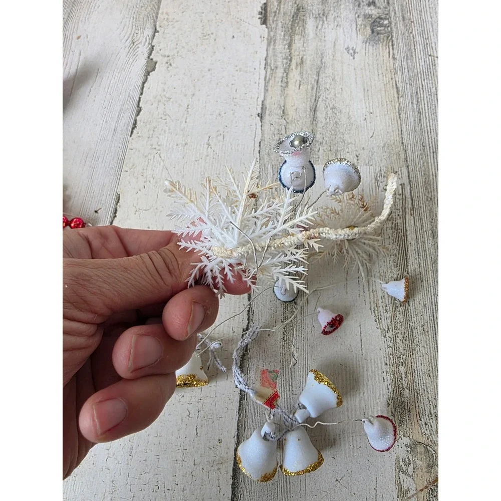 Vintage mini bell mercury glass ornament tree accessory
